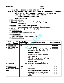 Giáo án môn Thể dục Khối 9 - Tiết 1 đến Tiết 8