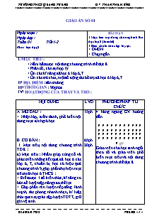 Giáo án môn Thể dục Lớp 8 - Chương trình học cả năm (Bản đẹp)