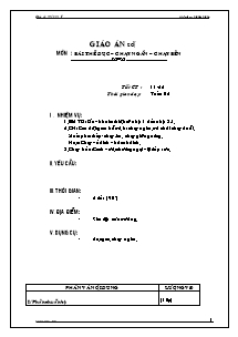 Giáo án môn Thể dục Lớp 8 - Tiết 11+12: Bài thể dục; Chạy ngắn; Chạy bền - Năm học 2013-2014 - Trần Duy Hà