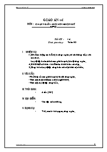 Giáo án môn Thể dục Lớp 8 - Tiết 16: Chạy ngắn; Đội hình đội ngũ - Năm học 2013-2014 - Trần Duy Hà