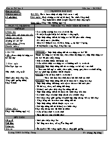 Giáo án môn Thể dục Lớp 8 - Tiết 17+18 - Năm học 2012-2013