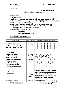 Giáo án Thể dục 8 - Chương trình học kì 2 - Bản đẹp 3 cột - Năm học 2010-2011