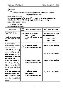 Giáo án Thể dục 9 - Chương trình học kì I - Bản đẹp 4 cột