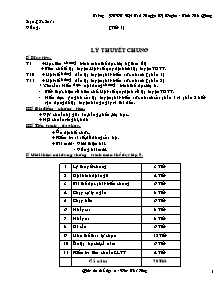 Giáo án Thể dục Khối 8 - Chương trình học kì 1 - Đào Thế Hưng