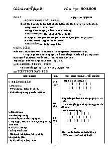 Giáo án Thể dục Khối 8 - Chương trình học kì 1 - Năm học 2011-2012