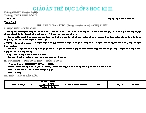 Giáo án Thể dục Khối 8 - Chương trình học kì 2 - Năm học 2009-2010 - Trường THCS Phù Đổng