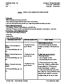 Giáo án Thể dục Khối 8 - Tiết 1: Khái niệm - Biểu hiện sức nhanh - Năm học 2010-2011