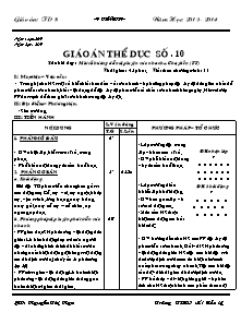 Giáo án Thể dục Khối 8 - Tiết 11 đến 20