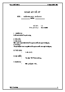 Giáo án Thể dục Khối 8 - Tiết 14 - Năm học 2010-2011 - Nguyễn Thanh Danh