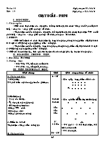 Giáo án Thể dục Khối 8 - Tiết 179: Chạy ngắn - ĐHĐN - Năm học 2010-2011