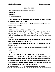 Giáo án Thể dục Khối 9 - Chương trình học cả năm - Năm học 2009-2010 - Phạm Văn Hùng