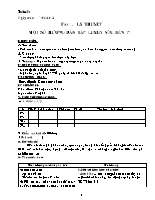 Giáo án Thể dục Khối 9 - Chương trình học kì 1- Năm học 2012-2013