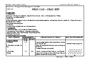 Giáo án Thể dục Khối 9 - Tiết 25+26 - Năm học 2013-2014