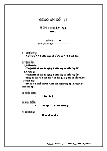 Giáo án Thể dục Khối 9 - Tiết 30: Nhảy xa - Lê Phước Minh