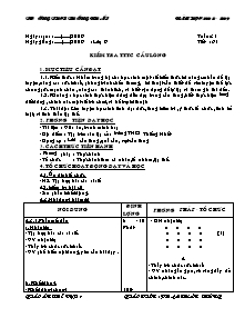 Giáo án Thể dục Khối 9 - Tuần 31