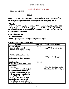 Giáo án Thể dục Lớp 8 - Chương trình cả năm - Năm học 2011-2012