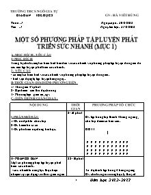 Giáo án Thể dục Lớp 8 - Chương trình học kì 1 - Năm học 2012-2013