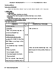 Giáo án Thể dục Lớp 8 - Chương trình học kì I - Năm học 2013-2014