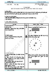 Giáo án Thể dục Lớp 8 - Tiết 1 đến 14 - Bản đẹp 3 cột