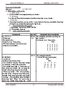 Giáo án Thể dục Lớp 8 - Tiết 1 đến 23 - Năm học 2010-2011