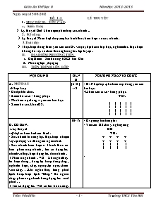 Giáo án Thể dục Lớp 8 - Tiết 1 đến 60 - Năm học 2012-2013