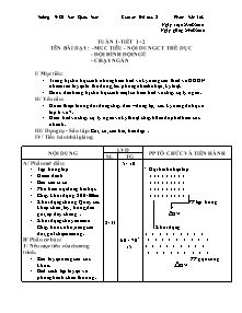 Giáo án Thể dục Lớp 8 - Tiết 1 đến 62 - Năm học 2010-2011