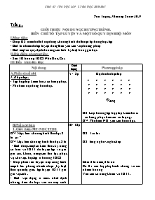 Giáo án Thể dục Lớp 8 - Tiết 1 đến 70 - Năm học 2010-2011