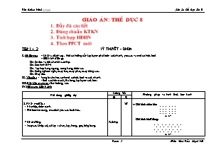 Giáo án Thể dục Lớp 8 - Tiết 1 đến Tiết 70 - Bản đẹp 4 cột