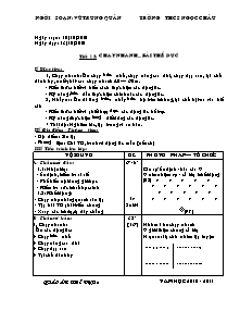 Giáo án Thể dục Lớp 8 - Tiết 15+16 - Năm học 2010-2011