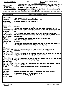 Giáo án Thể dục Lớp 8 - Tiết 19: ĐHĐN; Chạy nhanh - Năm học 2012-2013