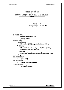 Giáo án Thể dục Lớp 8 - Tiết 36: Chạy bền - Năm hoc 2012-2013