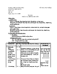 Giáo án Thể dục Lớp 8 - Tiết 49: Nhảy xa - Bóng chuyền - Năm học 2010-2011 - Trịnh Xuân Công