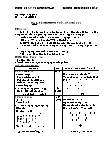 Giáo án Thể dục Lớp 8 - Tiết 5+6 - Năm học 2010-2011