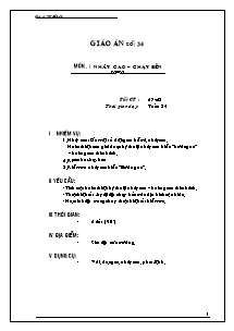 Giáo án Thể dục Lớp 8 - Tiết 67+68: Nhảy cao - Chạy bền (Chuẩn kiến thức)