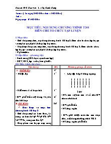 Giáo án Thể dục Lớp 8 - Tuần 1 - Năm học 2011-2012