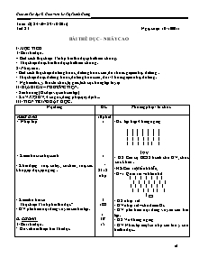 Giáo án Thể dục Lớp 8 - Tuần 12 - Năm học 2011-2012