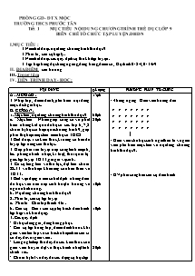 Giáo án Thể dục Lớp 9 - Chương trình học kì 1 - Trường THCS Phước Tân