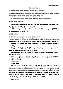 Giáo án Thể dục Lớp 9 - Chương trình học kì I - Năm học 2010-2011