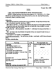 Giáo án Thể dục Lớp 9 - Tiết 1 đến 68 - Năm học 2009-2010