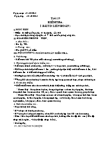 Giáo án Thể dục Lớp 9 - Tiết 19: Kiểm tra (Bài thể dục liên hoàn) - Năm học 2012-2013