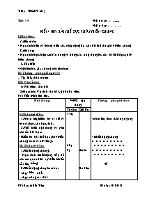 Giáo án Thể dục Lớp 9 - Tiết 19: Kiểm tra bài thể dục phát triển chung