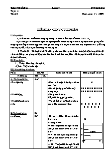 Giáo án Thể dục Lớp 9 - Tiết 20: Kiểm tra chạy cự li ngắn - Năm học 2009-2010