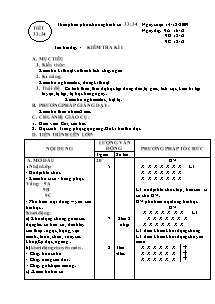 Giáo án Thể dục Lớp 9 - Tiết 33+34: Kiểm tra học kì 1 - Năm học 2009-2010