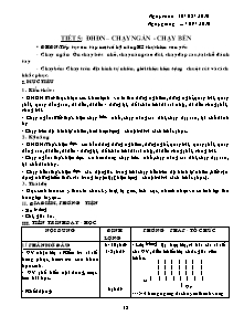 Giáo án Thể dục Lớp 9 - Tiết 5: ĐHĐN - Chạy ngắn - Chạy bền - Năm học 2010-2011