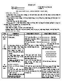 Giáo án Thể dục Lớp 9 - Tiết 52: Nhảy cao - Bóng chuyền - Chạy bền