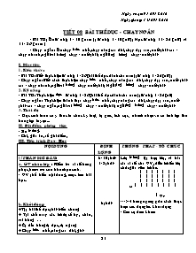 Giáo án Thể dục Lớp 9 - Tiết 8: Bài thể dục; Chạy ngắn - Năm học 2010-2011