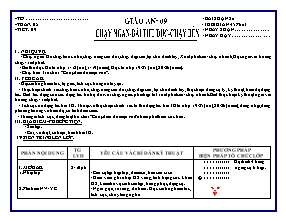 Giáo án Thể dục Lớp 9 - Tiết 9: Chạy ngắn - Bài thể dục - Chạy bền