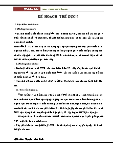 Kế hoạch Thể dục Lớp 9 - Nguyễn Anh Tuấn
