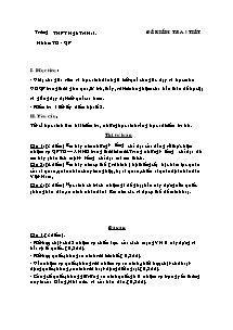 Đề kiểm tra 1 tiết - Trương Thanh Bình