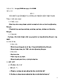 Giáo án Môn Giáo dục quốc phòng Lớp 12 - Tiết 6 đến Tiết 8, Bài 3: Tổ chức quân đội và công an nhân dân Việt Nam